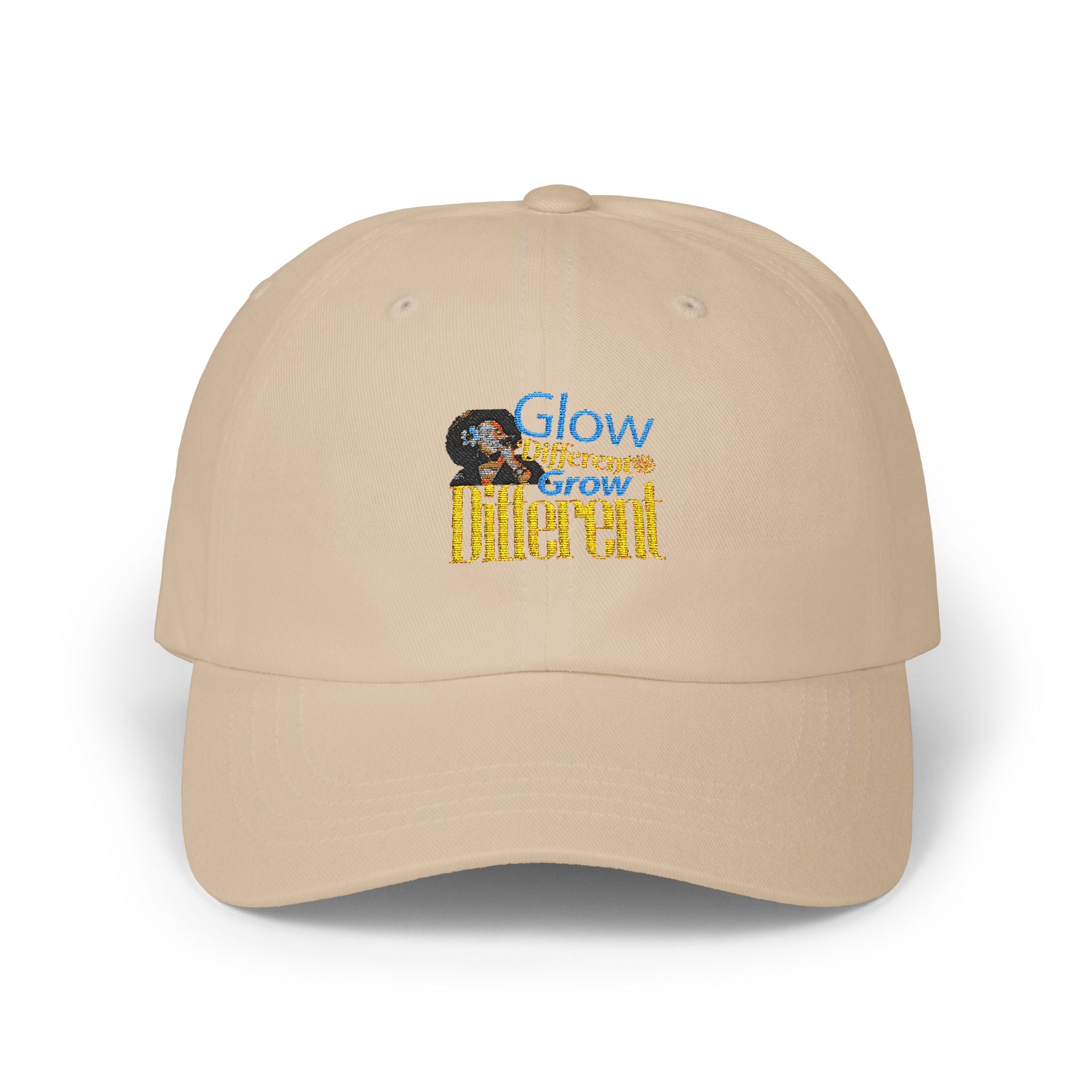 Glow Different Dad Hat, Adjustable White Cap, Unisex Cotton Baseball Cap, Everyday Casual Headwear, The Ameya Taylor Experience